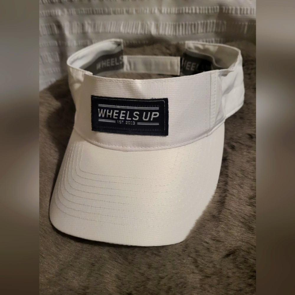 Wheels Up visor. White. EUC.  Perfect shape like new. adjustable.